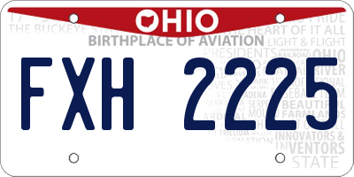 OH license plate FXH2225