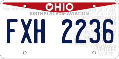 OH license plate FXH2236