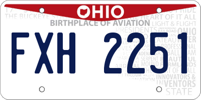 OH license plate FXH2251