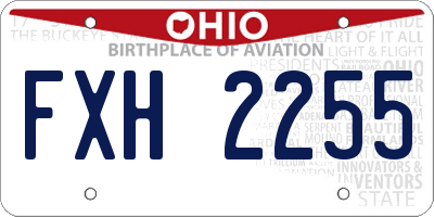 OH license plate FXH2255