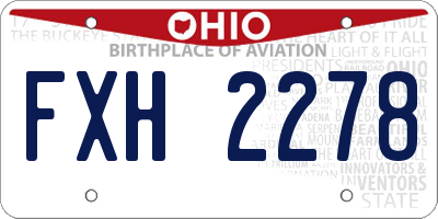 OH license plate FXH2278