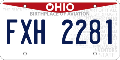 OH license plate FXH2281
