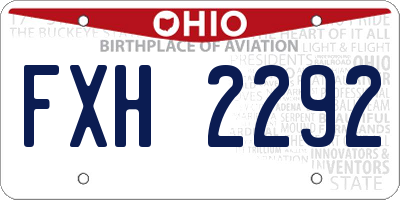 OH license plate FXH2292
