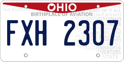OH license plate FXH2307