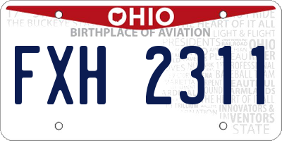 OH license plate FXH2311