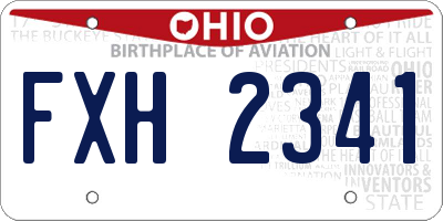 OH license plate FXH2341