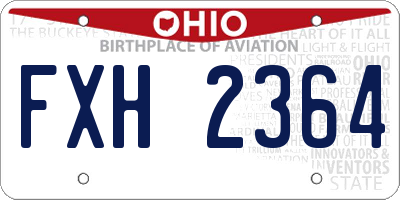 OH license plate FXH2364