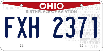 OH license plate FXH2371