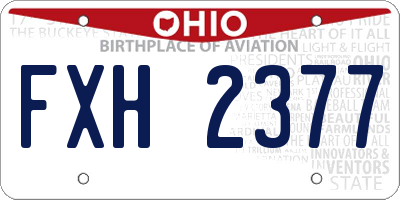 OH license plate FXH2377