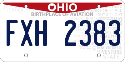 OH license plate FXH2383