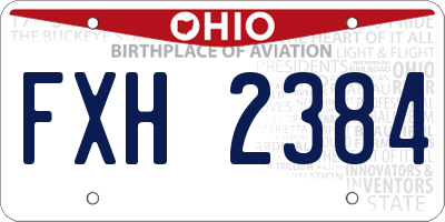 OH license plate FXH2384