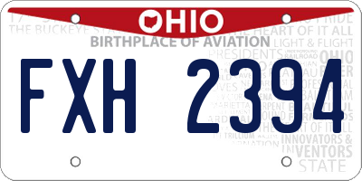 OH license plate FXH2394