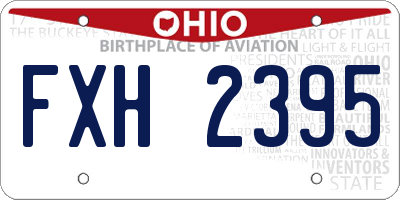 OH license plate FXH2395