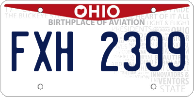 OH license plate FXH2399