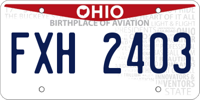 OH license plate FXH2403