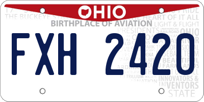 OH license plate FXH2420