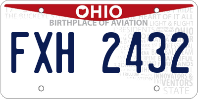 OH license plate FXH2432