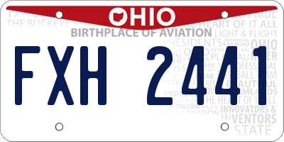 OH license plate FXH2441