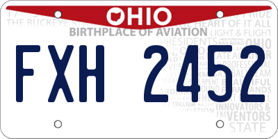 OH license plate FXH2452