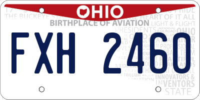 OH license plate FXH2460