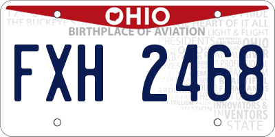 OH license plate FXH2468