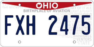 OH license plate FXH2475