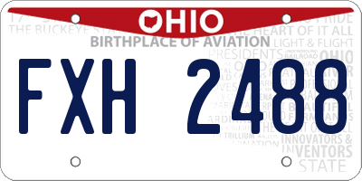 OH license plate FXH2488