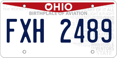 OH license plate FXH2489