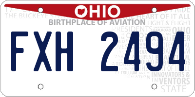 OH license plate FXH2494