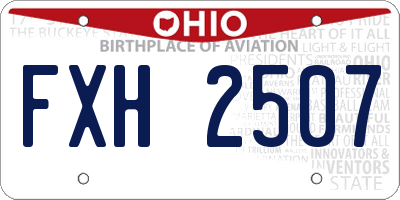 OH license plate FXH2507