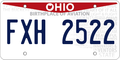 OH license plate FXH2522