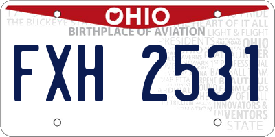 OH license plate FXH2531