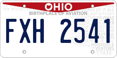 OH license plate FXH2541