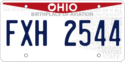 OH license plate FXH2544