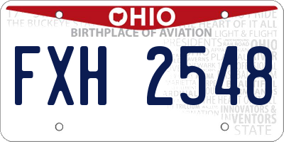 OH license plate FXH2548