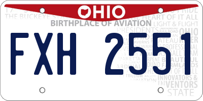 OH license plate FXH2551