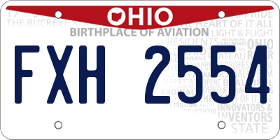 OH license plate FXH2554
