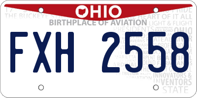 OH license plate FXH2558