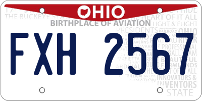 OH license plate FXH2567