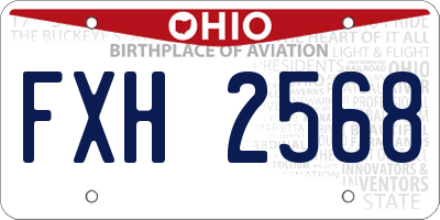 OH license plate FXH2568