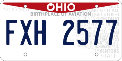 OH license plate FXH2577