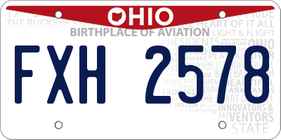 OH license plate FXH2578