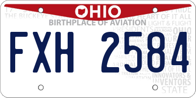 OH license plate FXH2584