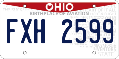 OH license plate FXH2599