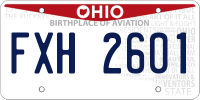 OH license plate FXH2601
