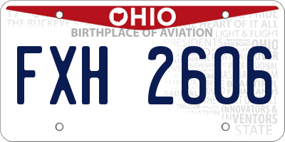 OH license plate FXH2606