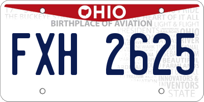 OH license plate FXH2625