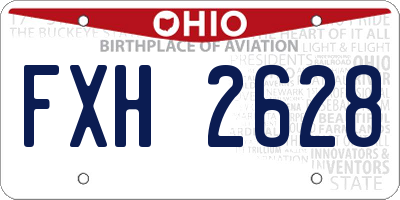 OH license plate FXH2628