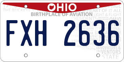 OH license plate FXH2636