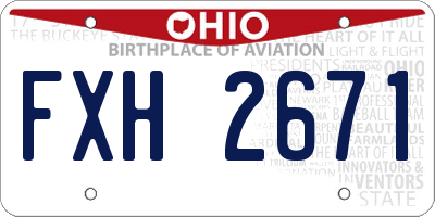 OH license plate FXH2671